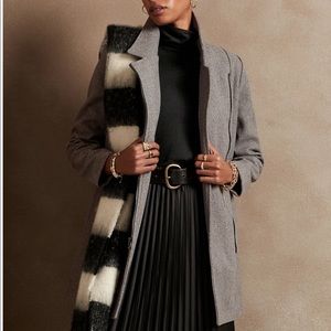 Banana Republic gray long moto knit jacket